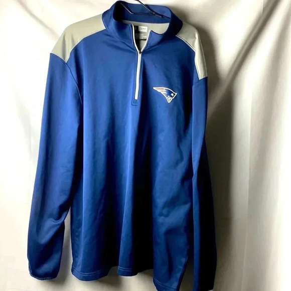 NFL TEAM MENS SIZE 3XL NEW ENGLAND PATRIOTS 3/4 ZIP LONG SLEEVE PULLOVER SHIRT - Picture 1 of 13